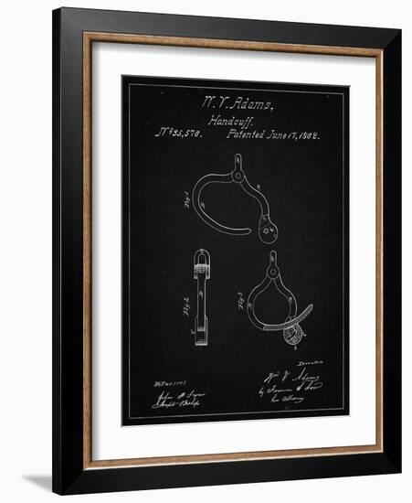 PP389-Vintage Black Vintage Police Handcuffs Patent Poster-Cole Borders-Framed Giclee Print