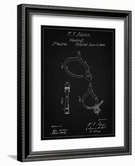 PP389-Vintage Black Vintage Police Handcuffs Patent Poster-Cole Borders-Framed Giclee Print