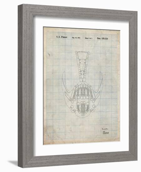 PP39 Antique Grid Parchment-Borders Cole-Framed Giclee Print