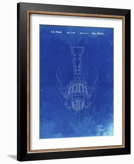 PP39 Faded Blueprint-Borders Cole-Framed Giclee Print