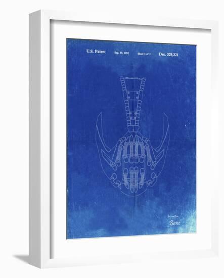 PP39 Faded Blueprint-Borders Cole-Framed Giclee Print