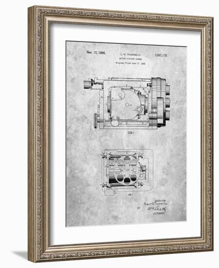 PP390-Slate Motion Picture Camera 1932 Patent Poster-Cole Borders-Framed Giclee Print