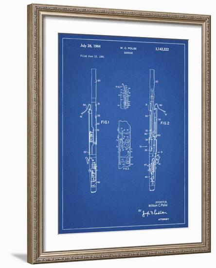 PP392-Blueprint Bassoon Patent Poster-Cole Borders-Framed Giclee Print