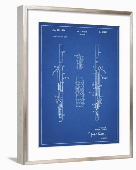 PP392-Blueprint Bassoon Patent Poster-Cole Borders-Framed Giclee Print