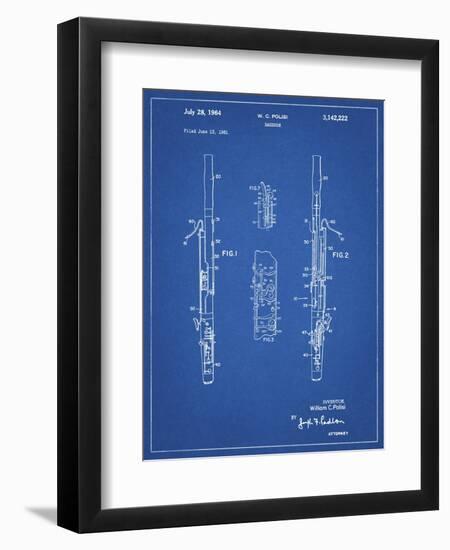 PP392-Blueprint Bassoon Patent Poster-Cole Borders-Framed Giclee Print