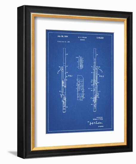 PP392-Blueprint Bassoon Patent Poster-Cole Borders-Framed Giclee Print