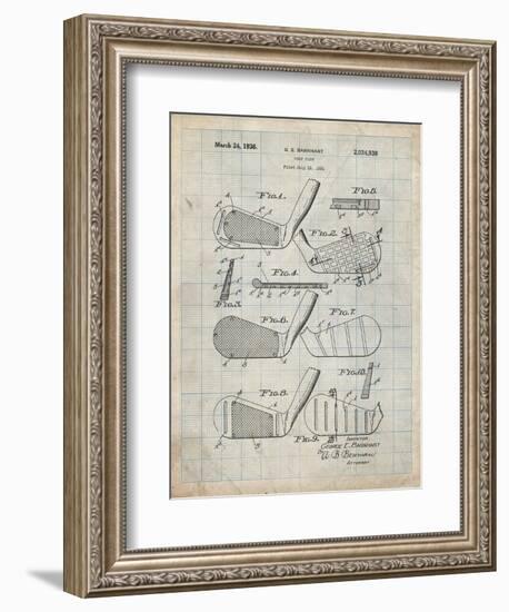 PP4 Antique Grid Parchment-Borders Cole-Framed Giclee Print