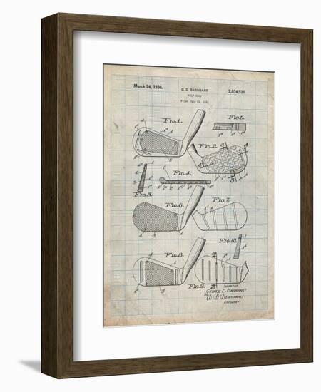 PP4 Antique Grid Parchment-Borders Cole-Framed Giclee Print