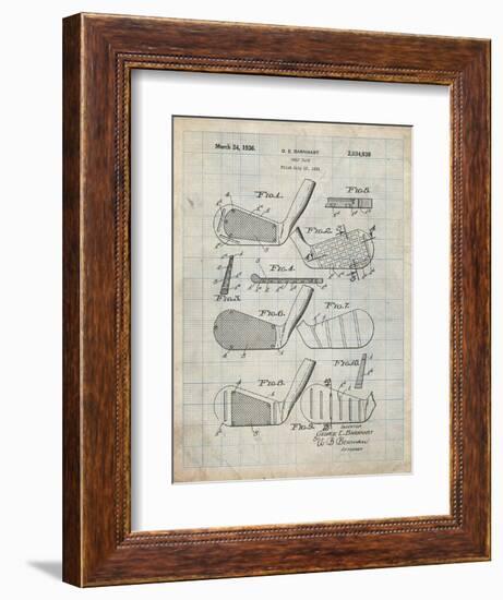 PP4 Antique Grid Parchment-Borders Cole-Framed Giclee Print