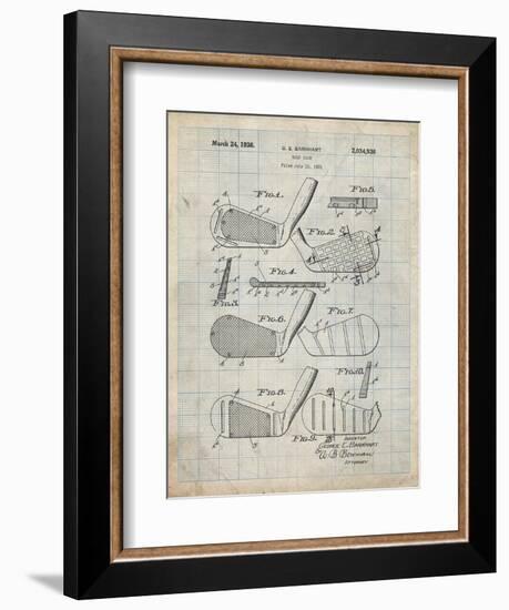 PP4 Antique Grid Parchment-Borders Cole-Framed Giclee Print
