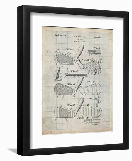 PP4 Antique Grid Parchment-Borders Cole-Framed Giclee Print