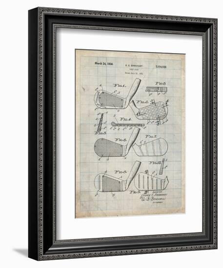 PP4 Antique Grid Parchment-Borders Cole-Framed Giclee Print