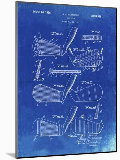 PP4 Faded Blueprint-Borders Cole-Mounted Giclee Print