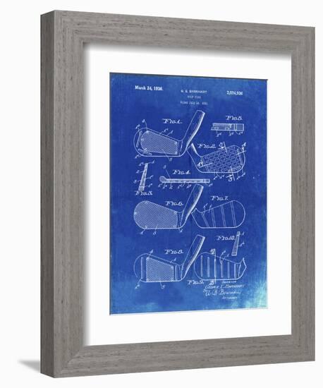 PP4 Faded Blueprint-Borders Cole-Framed Giclee Print