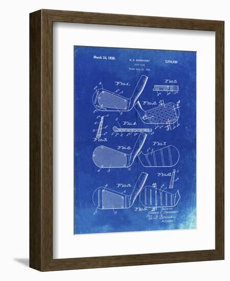 PP4 Faded Blueprint-Borders Cole-Framed Giclee Print