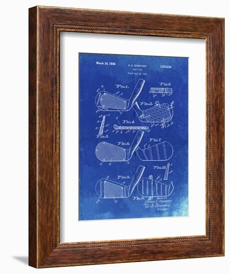 PP4 Faded Blueprint-Borders Cole-Framed Giclee Print