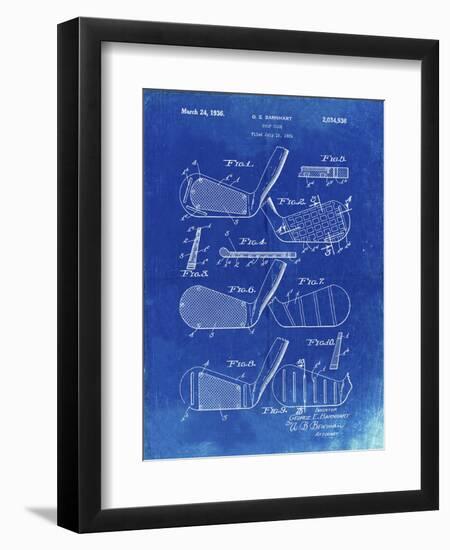 PP4 Faded Blueprint-Borders Cole-Framed Giclee Print