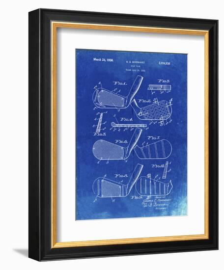 PP4 Faded Blueprint-Borders Cole-Framed Giclee Print