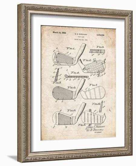 PP4 Vintage Parchment-Borders Cole-Framed Giclee Print