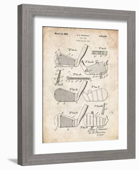 PP4 Vintage Parchment-Borders Cole-Framed Giclee Print