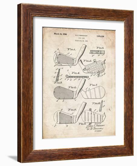 PP4 Vintage Parchment-Borders Cole-Framed Giclee Print