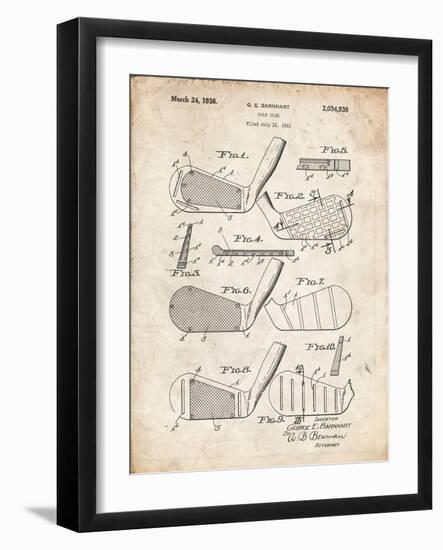 PP4 Vintage Parchment-Borders Cole-Framed Giclee Print