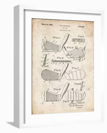 PP4 Vintage Parchment-Borders Cole-Framed Giclee Print