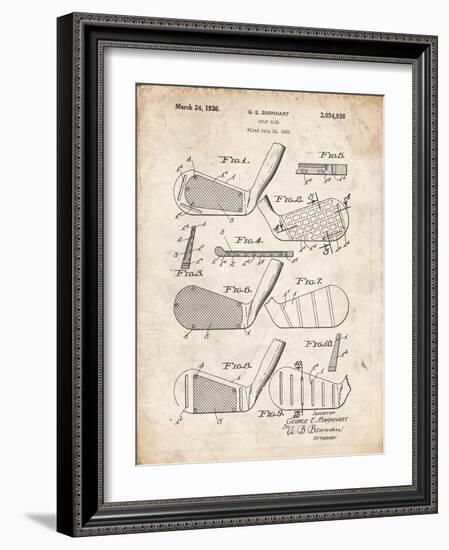 PP4 Vintage Parchment-Borders Cole-Framed Giclee Print