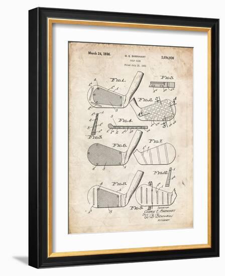 PP4 Vintage Parchment-Borders Cole-Framed Giclee Print