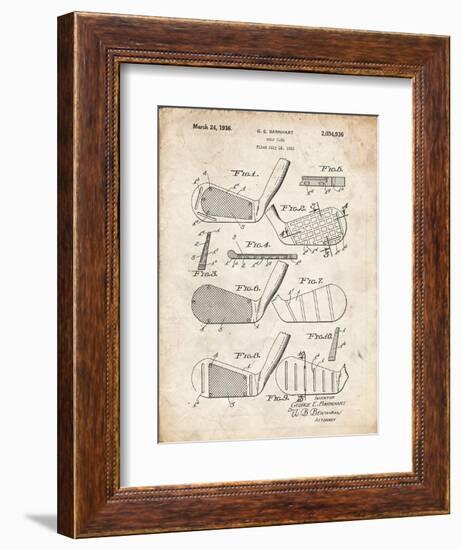 PP4 Vintage Parchment-Borders Cole-Framed Giclee Print