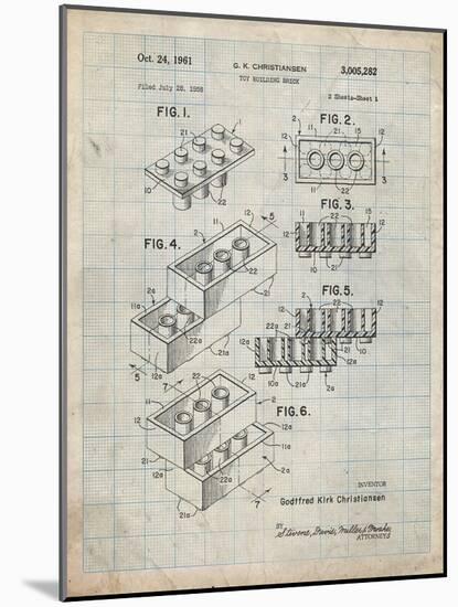 PP40 Antique Grid parchment-Borders Cole-Mounted Giclee Print