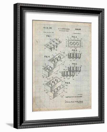 PP40 Antique Grid parchment-Borders Cole-Framed Giclee Print