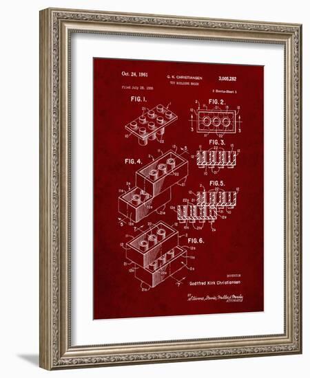 PP40 Burgundy-Borders Cole-Framed Giclee Print