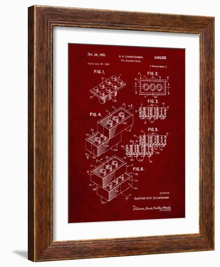 PP40 Burgundy-Borders Cole-Framed Giclee Print