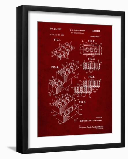 PP40 Burgundy-Borders Cole-Framed Giclee Print