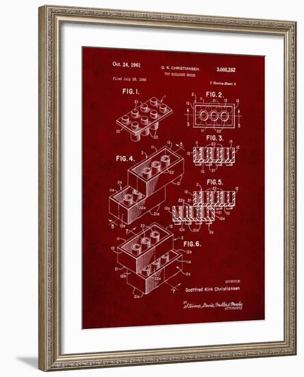 PP40 Burgundy-Borders Cole-Framed Giclee Print