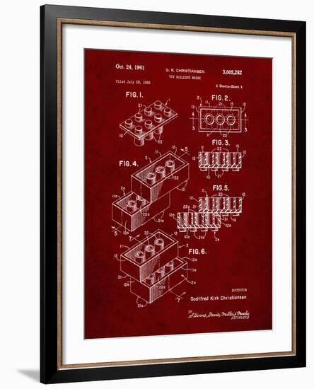 PP40 Burgundy-Borders Cole-Framed Giclee Print