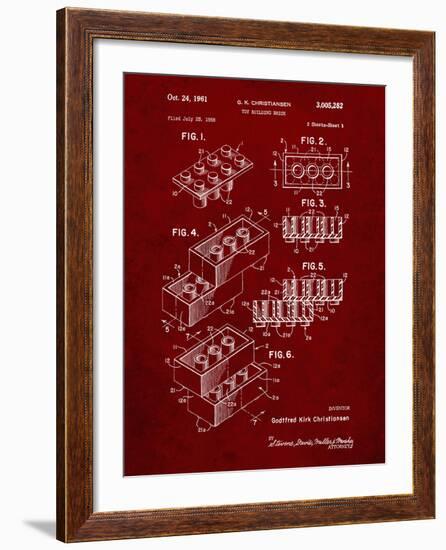 PP40 Burgundy-Borders Cole-Framed Giclee Print