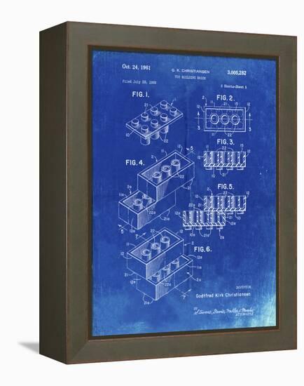 PP40 Faded Blueprint-Borders Cole-Framed Premier Image Canvas