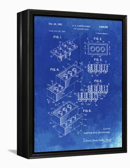 PP40 Faded Blueprint-Borders Cole-Framed Premier Image Canvas