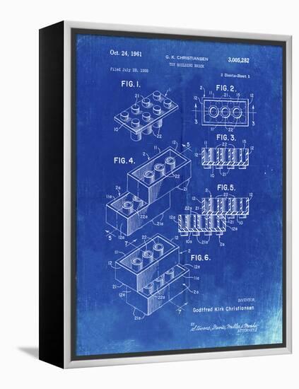 PP40 Faded Blueprint-Borders Cole-Framed Premier Image Canvas