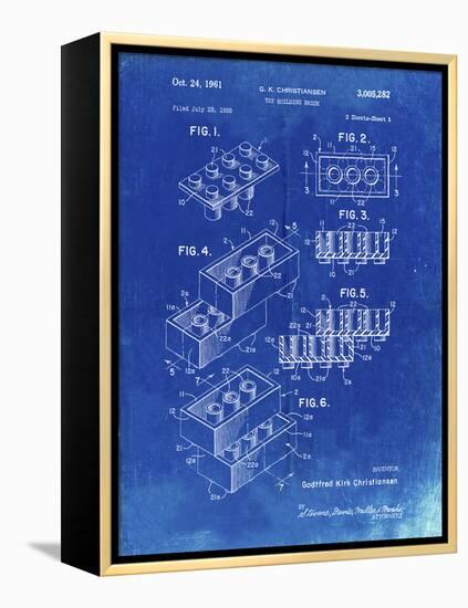 PP40 Faded Blueprint-Borders Cole-Framed Premier Image Canvas