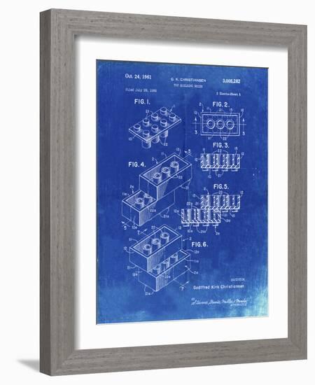 PP40 Faded Blueprint-Borders Cole-Framed Giclee Print