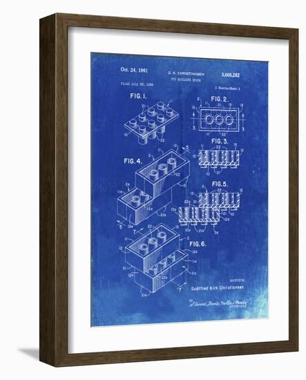 PP40 Faded Blueprint-Borders Cole-Framed Giclee Print