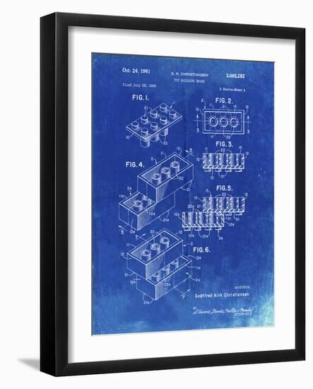 PP40 Faded Blueprint-Borders Cole-Framed Giclee Print