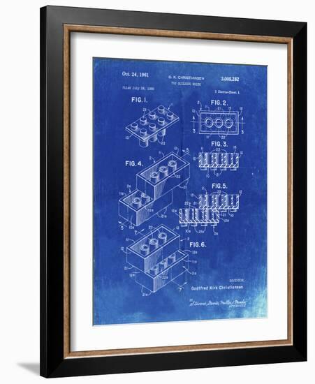 PP40 Faded Blueprint-Borders Cole-Framed Giclee Print