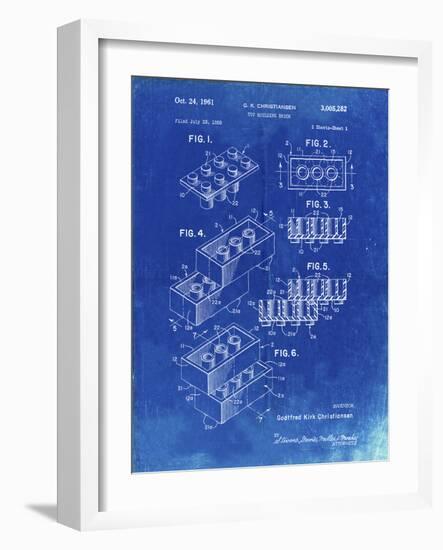 PP40 Faded Blueprint-Borders Cole-Framed Giclee Print