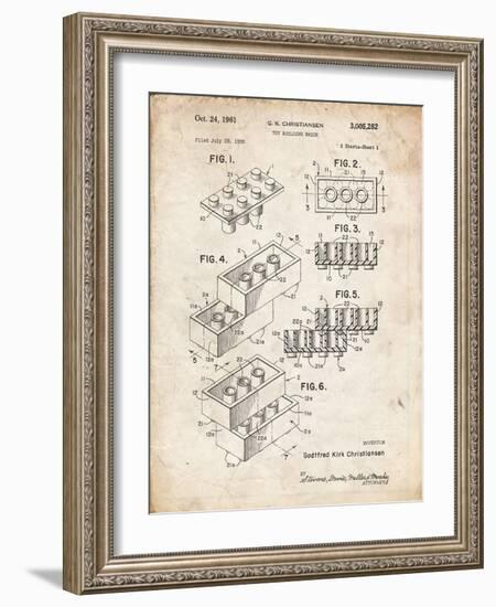 PP40 Vintage Parchment-Borders Cole-Framed Giclee Print