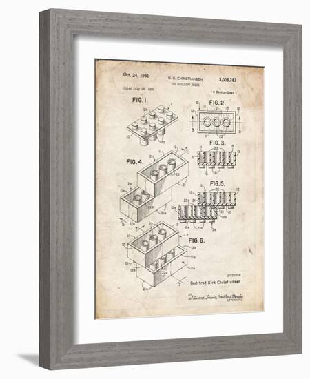 PP40 Vintage Parchment-Borders Cole-Framed Giclee Print