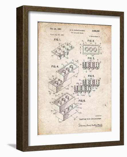 PP40 Vintage Parchment-Borders Cole-Framed Giclee Print